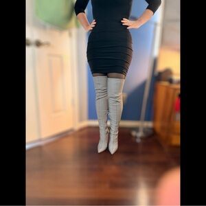 ASOS Stylish Light Gray Over-the-Knee Boots